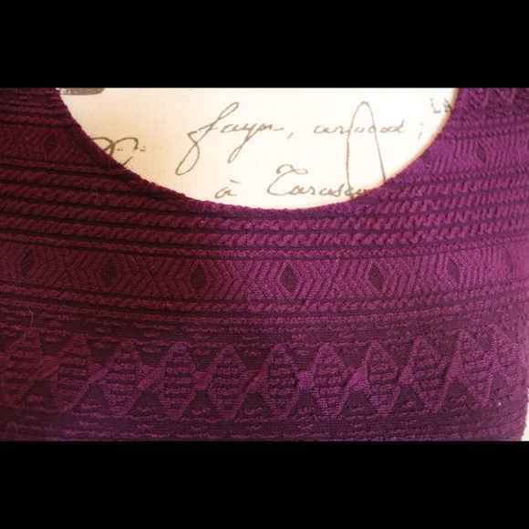 New fitted waist knit jersey skater purple dress - Picture 3 of 8